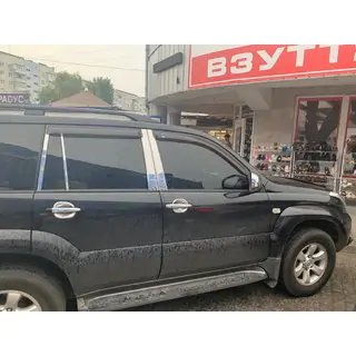 Durvju statņu moldingi (8 gab., nerūsējošais tērauds) Toyota Land Cruiser Prado 120 2002–2009 foto 1