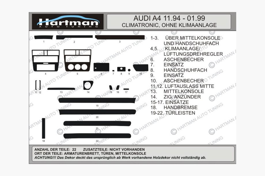 Audi A4 B5 1994–2001 Salona tūnings (Hartman) AKCIJA! Karbons Image