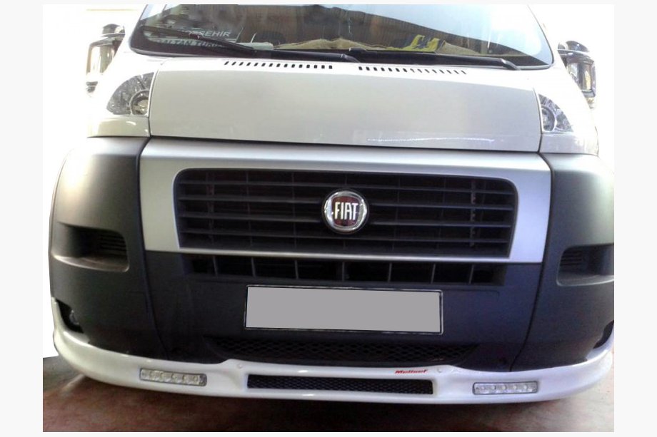Fiat Ducato 2006–2025 Priekšējā bampera lūpas spoileris 2006-2013 (šaurs ar LED, krāsošanai) Image