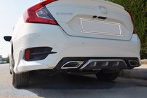 Honda Civic Sedans X 2016–2021 Aizmugurējā bufera stūra uzlikas (krāsošanai) foto 2