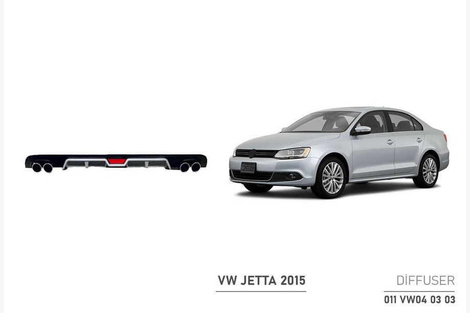 Volkswagen Jetta 2011–2018 Aizmugurējā difuzora uzlika (2014+, ABS, Melna) Image
