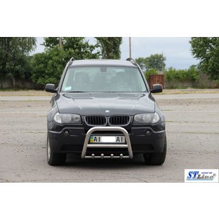 Bullbārs (nerūsējošais tērauds) BMW X3 E83 2003–2010 foto 3