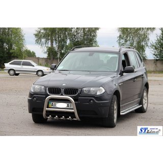 Bullbārs (nerūsējošais tērauds) BMW X3 E83 2003–2010 foto 2
