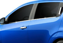 Chevrolet Aveo T300 2011–2020 Apakšējās logu līstes (nerūsējošais tērauds) Hečbeks, OmsaLine – itāļu nerūsējošais tērauds foto 3