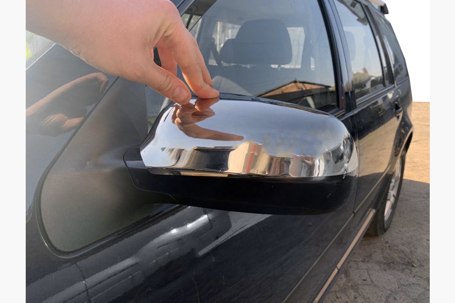 Volkswagen Golf 4 1997–2006 Nerūsējošā tērauda spoguļu augšdaļas uzlikas (2 gab.) Foto 1