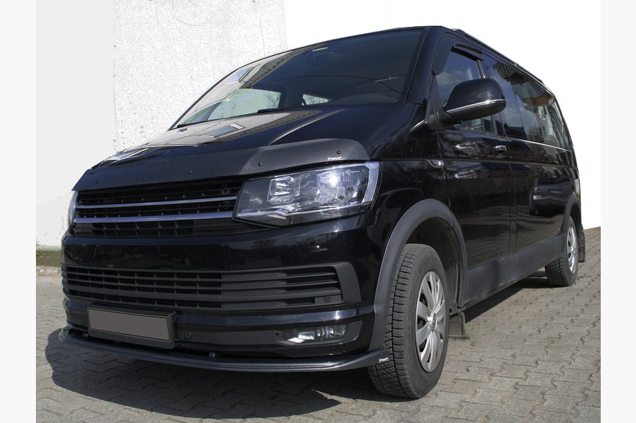 Volkswagen T6 2015–2024 Priekšējā bufera lūpas uzlika, karbonizskats 2015-2018 (ABS) Image