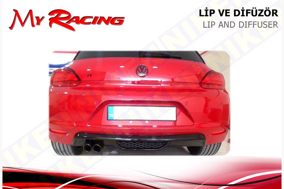Volkswagen Scirocco 2008–2017 Aizmugurējā difuzora uzlika (ABS, melna) Image