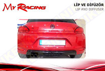 Volkswagen Scirocco 2008–2017 Aizmugurējā difuzora uzlika (ABS, melna) foto 1