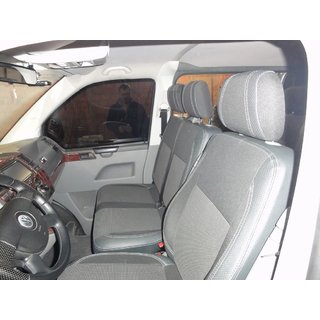 Auto sēdekļu pārvalki (ekoāda un audums, Premium) Volkswagen T5 Caravelle 2004–2010 foto 2