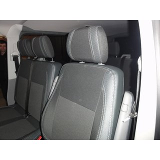 Auto sēdekļu pārvalki (ekoāda un audums, Premium) Volkswagen T5 Caravelle 2004–2010 foto 1