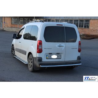 Aizmugures aizsargstienis AK002 (nerūsējošais tērauds) Peugeot Partner Tepee 2008–2018 foto 3