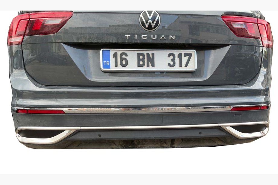 Volkswagen Tiguan 2016–2023 Izpūtēja uzgaļu imitācijas uzlikas 2020+ (3 gab., nerūsējošais tērauds) Foto 2