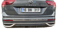 Volkswagen Tiguan 2016–2023 Izpūtēja uzgaļu imitācijas uzlikas 2020+ (3 gab., nerūsējošais tērauds) Carmos - turku teras foto 2