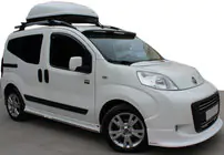 Peugeot Bipper 2008–2017 Priekšējā bampera lūpas uzlika V2 (krāsošanai) foto 1