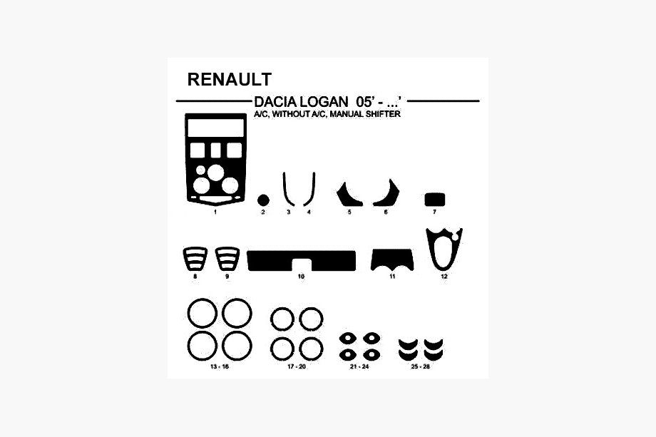 Renault Logan I 2005–2008 Salona paneļa uzlikas (Hartman, Vācija) Image