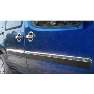 Durvju moldingi, šaurais modelis (4 gab., nerūsējošais tērauds) Fiat Doblo I 2005–2010 foto 1