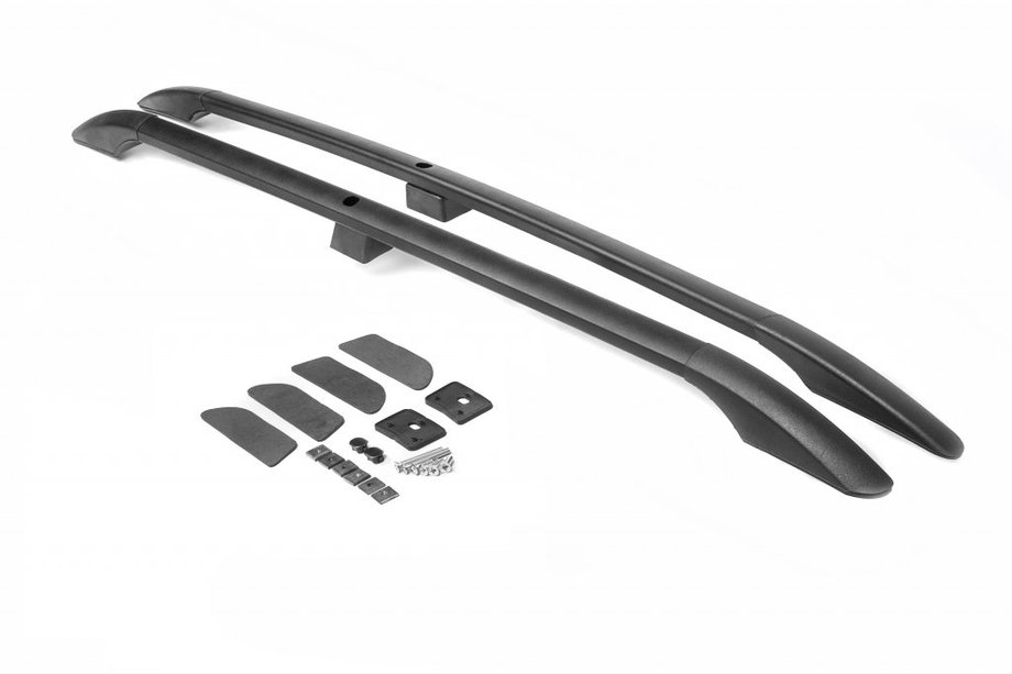 Volkswagen Touareg 2002–2010 Melni jumta reliņi (turku dizains) Plastmasas stiprinājuma kājas Foto 1