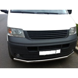 Priekšējais aizsargstienis, viencaurules (nerūsējošais tērauds) Volkswagen T5 Transporter 2003–2010 foto 2