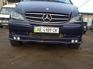 Mercedes Viano 2004–2014 Priekšējā bampera lūpas uzlika (4 lukturiem), krāsojama foto 2