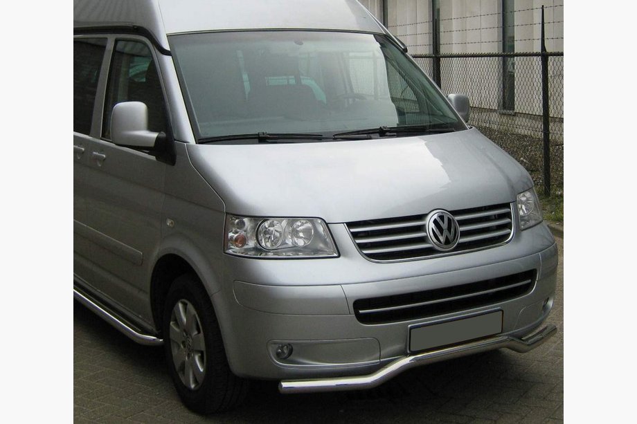Volkswagen T5 2010–2015 Apakšējais bampera lūpas spoilers, viļņots (nerūsējošais tērauds) Image