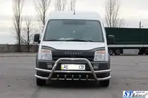 Ford Connect 2010–2013 Priekšējais aizsargstienis (bullbar) ar dubultiem stieņiem WT003-Plus-2 (nerūsējošais tērauds) foto 2