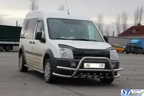 Ford Connect 2010–2013 Priekšējais aizsargstienis (bullbar) ar dubultiem stieņiem WT003-Plus-2 (nerūsējošais tērauds) foto 3