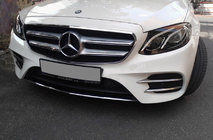 Mercedes E-klase W213 2016–2023 Sānu uzlikas priekšējam buferim 2016-2019 (nerūsējošais tērauds) foto 2