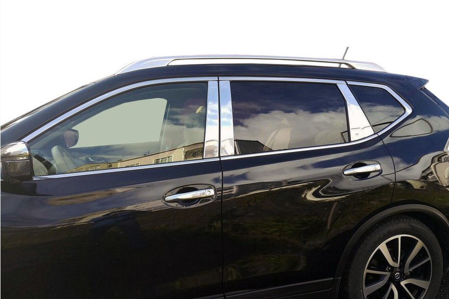 Nissan X-trail T32/Rogue 2014–2021 Hroma uzlikas statņiem (nerūsējošais tērauds) Image