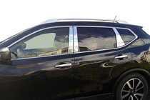 Nissan X-trail T32/Rogue 2014–2021 Hroma uzlikas statņiem (nerūsējošais tērauds) foto 1