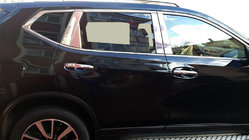 Nissan X-trail T32/Rogue 2014–2021 Hroma uzlikas statņiem (nerūsējošais tērauds) foto 2