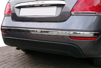 Fiat Linea 2006–2018 Aizmugurējā bampera malas uzlikas (2012↗, nerūsējošais tērauds, 3 gab.) foto 1