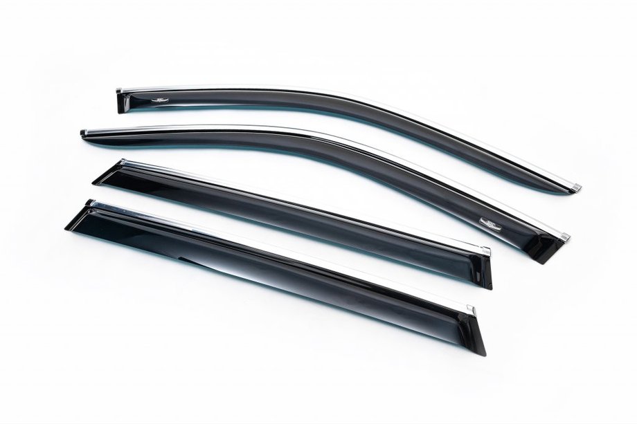 Mercedes S-class W221 2005–2013 Logu vēja deflektori ar hromētu līsti Long (4 gab., HIC) Image