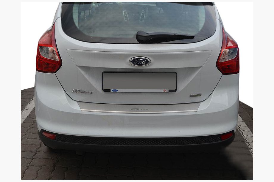 Ford Focus III 2011–2017 Aizmugurējā bampera aizsarguzlika ar ieloku Natanika (nerūsējošais tērauds) 2011-2018, universālis Image