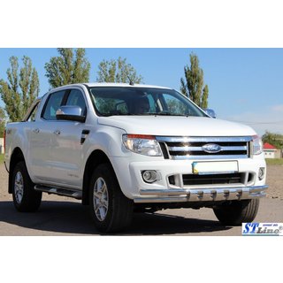 Priekšējais aizsargstienis ST016 (nerūsējošais tērauds) Ford Ranger 2011–2022 foto 4