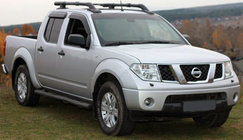 Nissan Navara 2006–2015 Logu vēja deflektori (4 gab., Niken) foto 1
