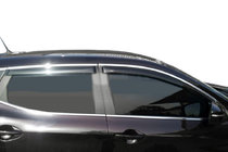 Nissan Qashqai 2014–2021 Logu vēja deflektori ar hroma līsti (4 gab., Libao) foto 1