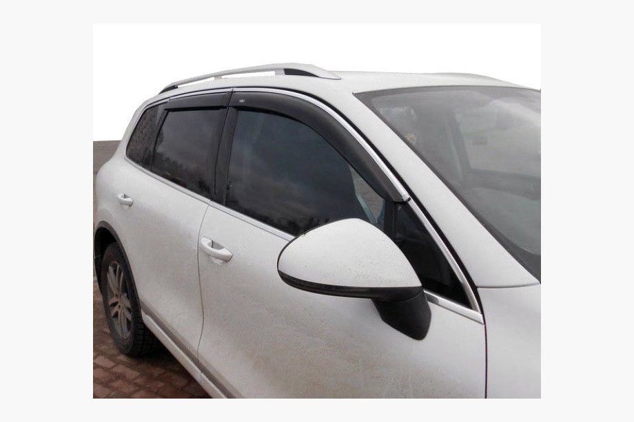 Volkswagen Tiguan 2007–2016 Logu vēja deflektori ar hromētu līstīti (4 gab., Niken) Image