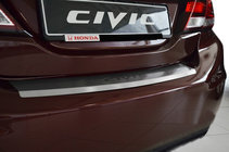 Honda Civic Sedan IX 2011–2016 Aizmugurējā bampera uzlika ar ieloci Nataniko (2014-2017, nerūsējošais tērauds) foto 1