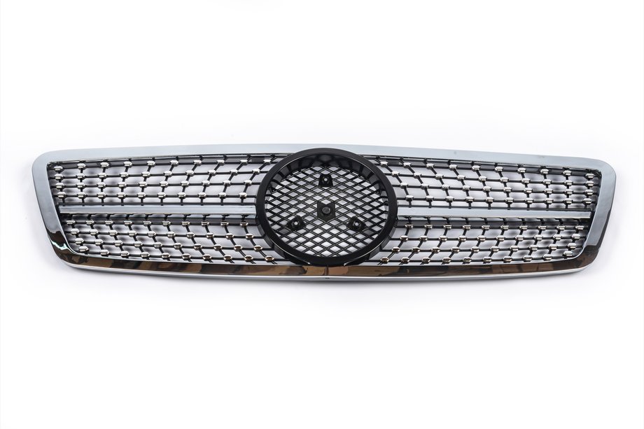 Mercedes C-class W203 2000–2007 Priekšējā radiatora reste Diamond Silver Foto 2