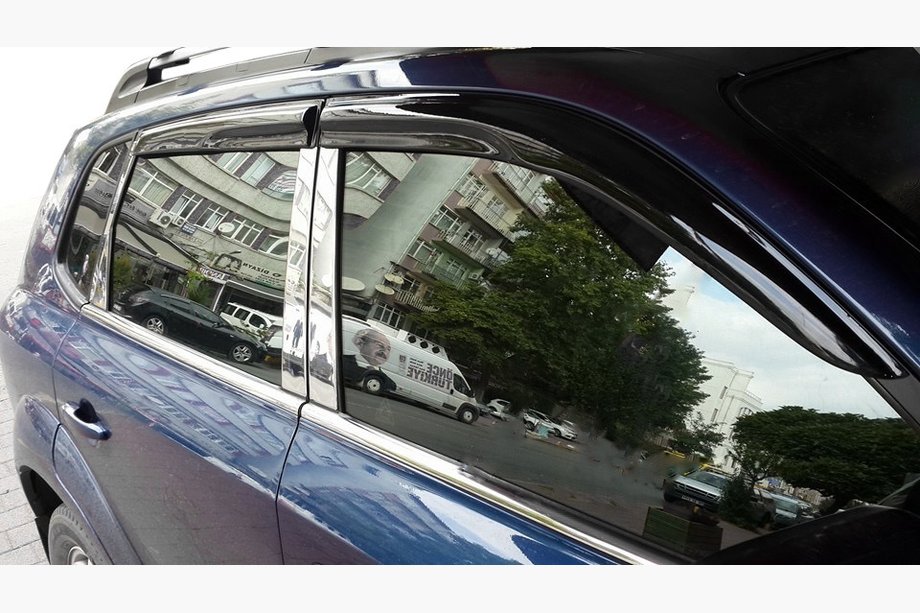 Hyundai Tucson JM 2004– Logu vēja deflektori (4 gab., Perflex Sport) Image