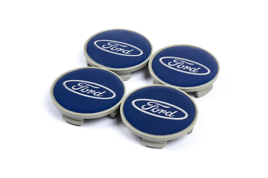 Ford Riteņu disku centra vāciņi 54,5/50 mm zili (4 gab.) Image