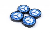 Mercedes-Benz Diska centra vāciņi 55,5 mm/57 mm bez gredzena (4 gab., zili) foto 1