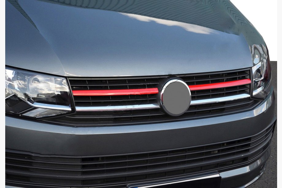 Volkswagen T6 2015–2024 Augšējā režģa uzlikas 2015-2019 (2 gab., sarkanas) Image