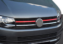 Volkswagen T6 2015–2024 Augšējā režģa uzlikas 2015-2019 (2 gab., sarkanas) foto 1