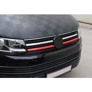 Augšējā režģa uzlikas 2015-2019 (2 gab., sarkanas) Volkswagen T6 2015–2024 foto 3