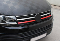 Volkswagen T6 2015–2024 Augšējā režģa uzlikas 2015-2019 (2 gab., sarkanas) foto 3