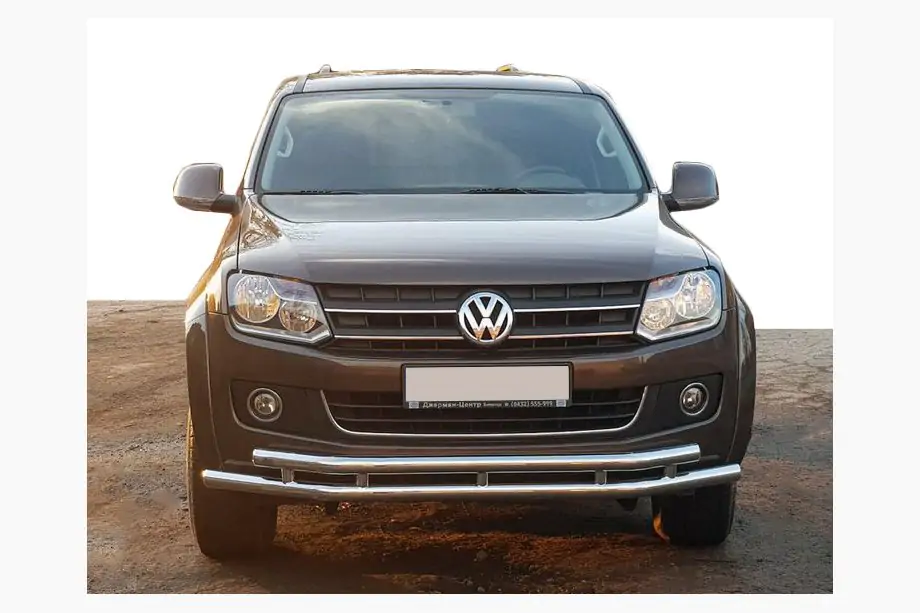 Volkswagen Amarok 2010–2022 Priekšējais aizsargstienis ST018-2 (nerūsējošais tērauds) Foto 1