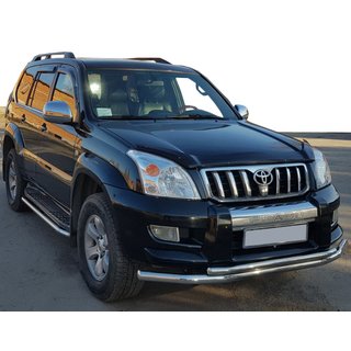 Priekšējā aizsargstanga ST014 (nerūsējošais tērauds) Toyota Land Cruiser Prado 120 2002–2009 foto 1