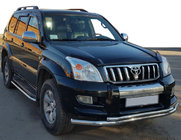 Toyota Land Cruiser Prado 120 2002–2009 Priekšējā aizsargstanga ST014 (nerūsējošais tērauds) 60/42 mm foto 1