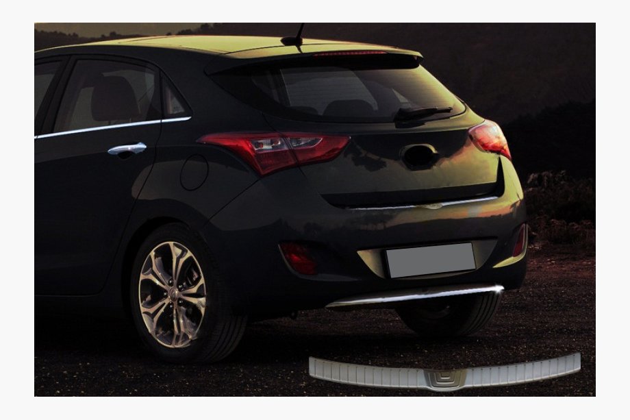 Hyundai I-30 2012–2017 Aizmugurējā bampera augšējā uzlika (HB, nerūsējošais tērauds) Image